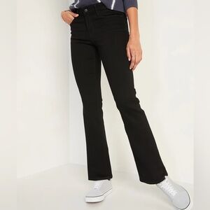 Old Navy High-Waisted Kicker Boot-Cut Black Jeans EUC